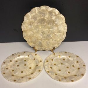 Hallie St Mary Inc Capiz Shell Charger Plates Placemat Set of Three